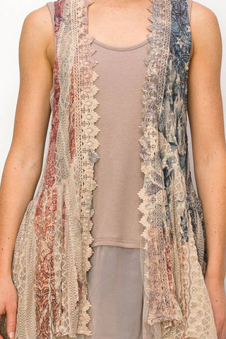 BOHEMIAN ALL LACE HI LOW VEST