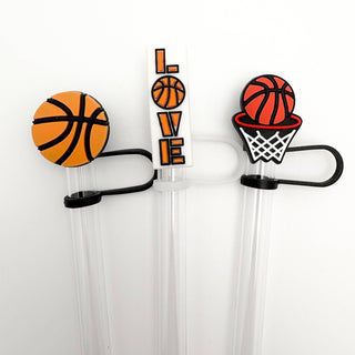 Straw Topper 3 pack - Basketball, Hoop Net, Basketball Love