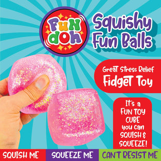Squish & Squeeze Sparkle Cube Ball Fidget Toy