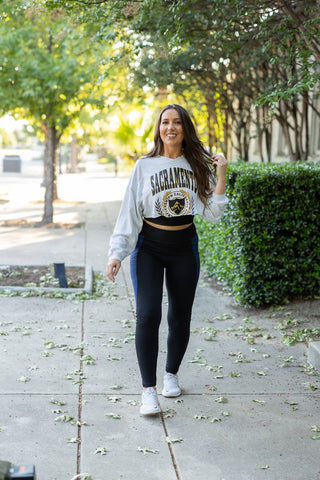 The Billie- Blue Panel Full Length Leggings