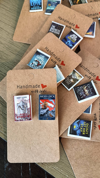 Book Earrings | Stud or Dangle | Book Lover | Literature