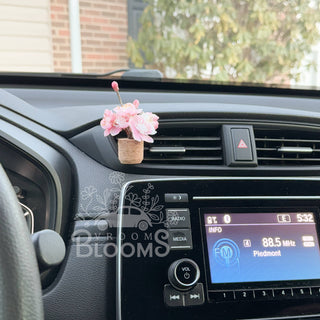 Pink Cherry Blossom Vent Clip Car Air Freshener (Reusable)
