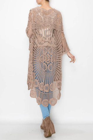 HIGH LOW CROCHET CARDIGAN