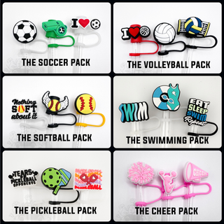 Straw Topper 3 pack - Football
