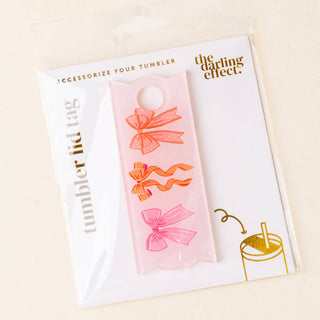 Tumbler Lid Tag-Blushing Bows