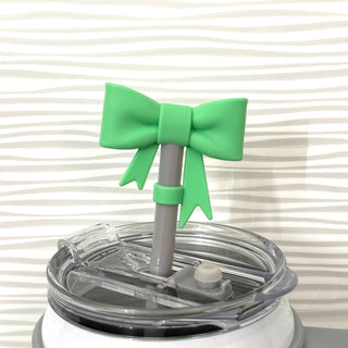Straw Cover Topper Bow Coquette Green 10mm