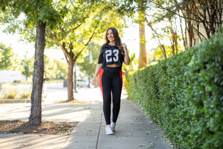 The Roxie - Red Panel Full Length Leggings