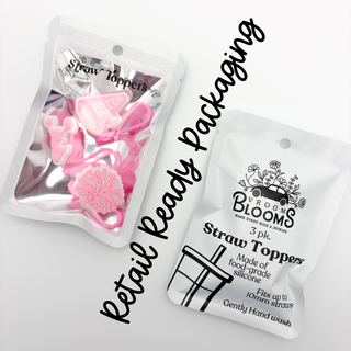 Straw Topper 3 pack - Pink Cheer, Pom Pom, Cheerleader Jump