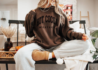 Hot Cocoa Weather PUFF Gildan Sweathshirt