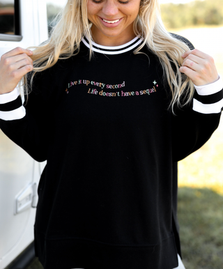 Life Doesn't Have a Sequel (Midnight) - Retro Sweatshirt Rib
