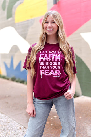 K&C Let Your Faith Be Bigger - S/S (Maroon)