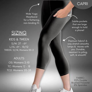 Capri Length OG Black Leggings with Pockets