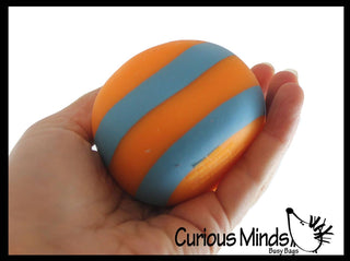 Striped Sand Filled Stress Ball - Moldable Ball with Granu