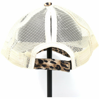 Leopard Print High Ponytail CC Ball Cap BT44