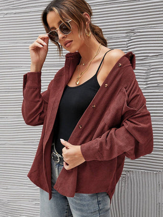 Oversized Corduroy Button-Down Shirt