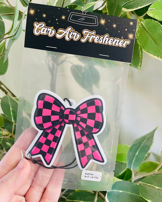 Checkered Bow Air Freshener