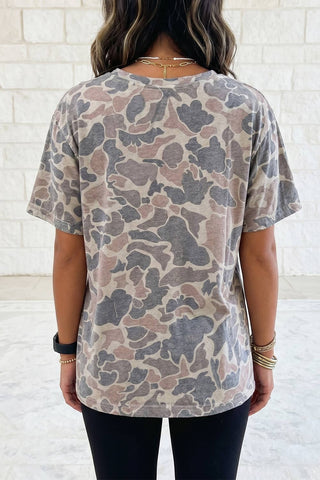 Camouflage Print Womens Casual T Shirt
