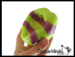 Striped Sand Filled Stress Ball - Moldable Ball with Granu