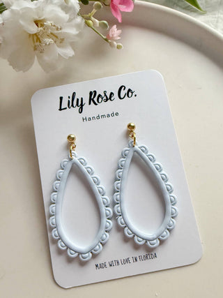 Blue Open Drop Earrings