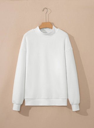 Oversize Reversible Mock Neck Sweatshirt