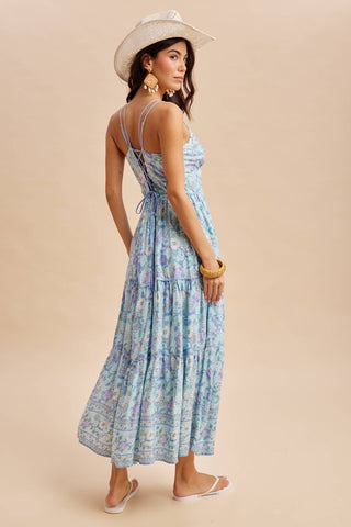 BORDER PRINT MAXI DRESS