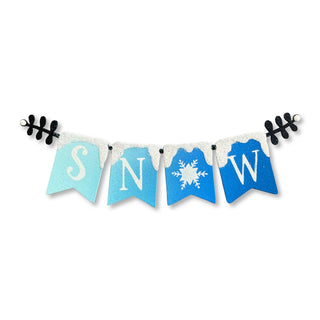 Snow Banner Magnet Blue (6"w), Winter Decor