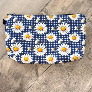 Blue Daisy Zipper Pouch