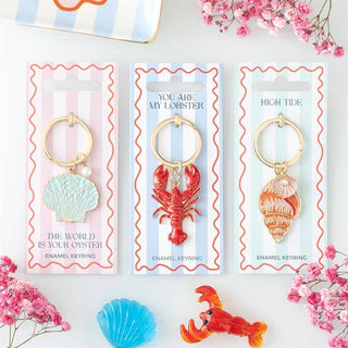 High Tide Beachy Coastal Shell Keyring