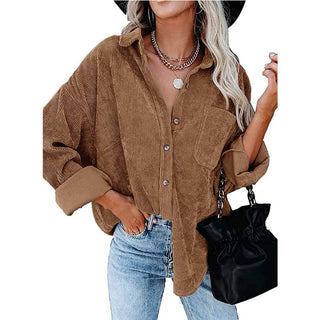 Oversized Corduroy Button-Down Shirt