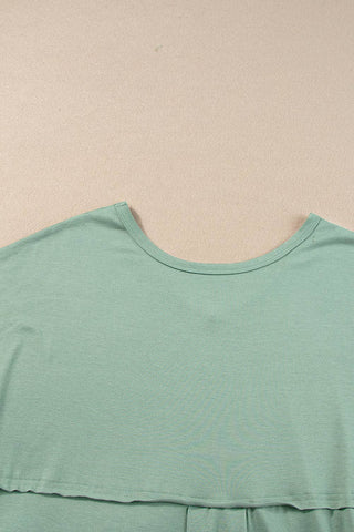 V Neck Hidden Pocket Splits Maxi T-shirt Dress