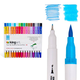 Twin-Tip™ Brush & Fine Line Pens - Water-Based Ink - 32 Colors