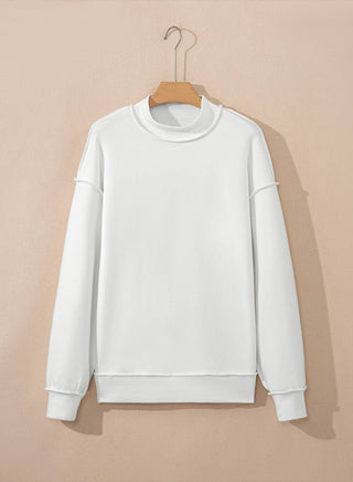 Oversize Reversible Mock Neck Sweatshirt
