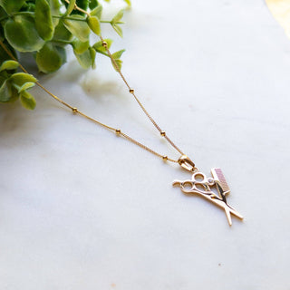 Gold Plated Hair Tools One Charm Necklace
