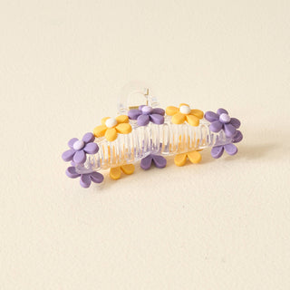 Daisy Claw Clip - Purple + Yellow