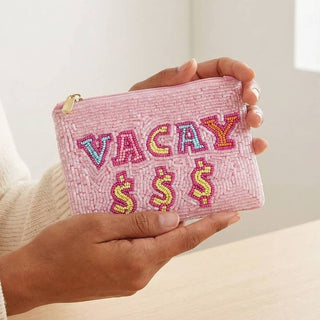Vacay Money Seed Beaded Coin Purse