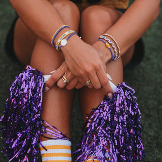 "Game Day" Purple & Yellow Hair Tie Bracelets (Lg)
