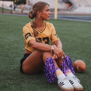 "Game Day" Purple & Yellow Hair Tie Bracelets (Lg)