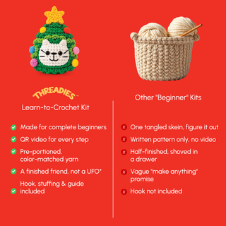 Christmas Crochet Kit | Holly The Tree Cat | DIY