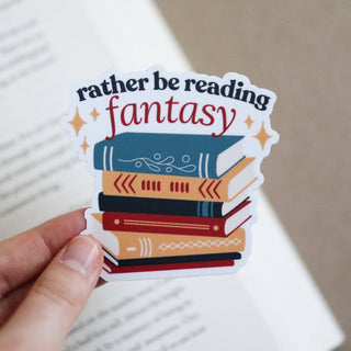 Rather be Reading Fantasy Books Sticker