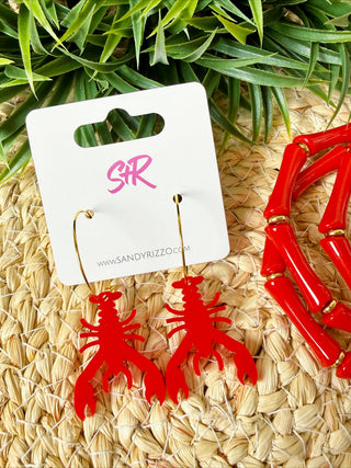 Crawfish Earring on a Hoop