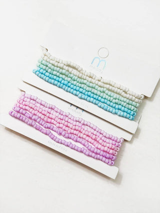 Soft Tone Stacked Seed Bead Bracelet