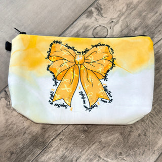 Yellow Bow Zipper Pouch