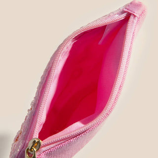 Drinks On Me Print Beaded Coin Purse