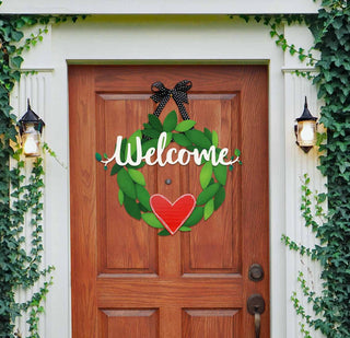 "Welcome" Magnetic Word w/ Greenery, Front Door Decor