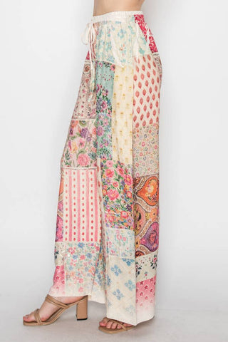 Lined Floral Patch Pant