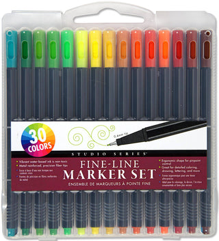 Studio Series Fine-Line Marker Set (30 colors, 0.4mm tip)