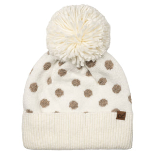 C.C Polka Dot Pattern Pom Beanie Winter Hat