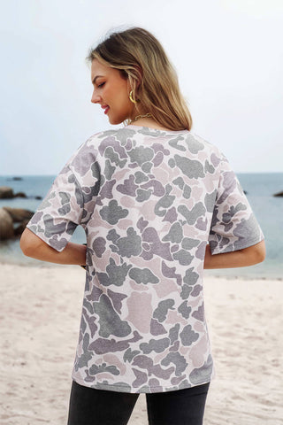 Camouflage Print Womens Casual T Shirt