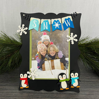 Snow Banner Magnet Blue (6"w), Winter Decor