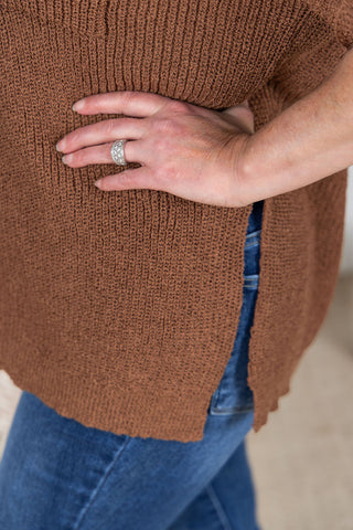 Annie Open Knit Top - Brown